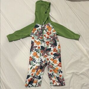 Coolibar Green Floral Baby Swimsuit